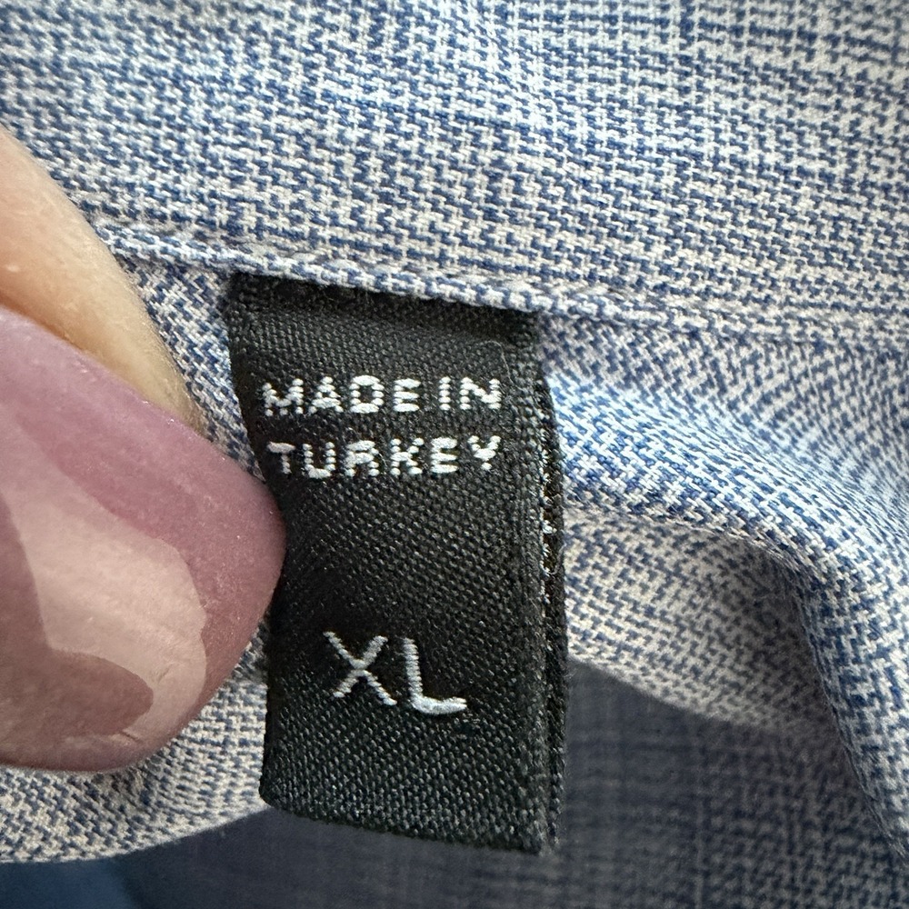 Ermenegildo Zegna Mens Traveller XL Blue Check Luxury 100% Cotton Shirt Designer - Picture 5 of 12